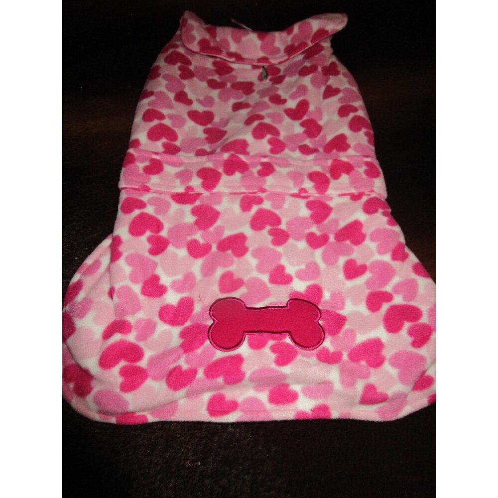 NWT East Side Collection Heart Fleece Jacket Dog Pink Dog Puppy Coat L Large